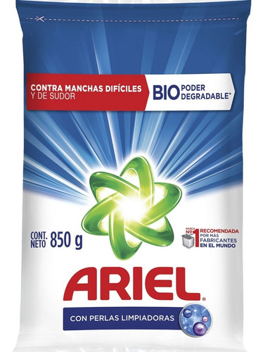 Detergente Para Ropa En Polvo Ariel Doble Poder Bolsa 850 g