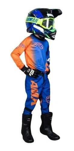 Imagem 5 de 7 de Conjunto Calça Camisa Infantil Xtreme Amx Azul Com Laranja