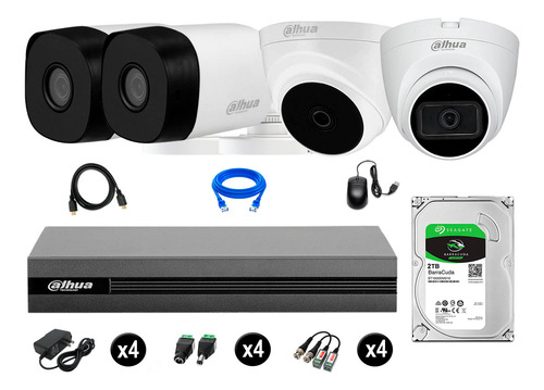 Cámaras Seguridad Kit 4 Dahua Hd 720p 2tb 1 Cámara Con Audio