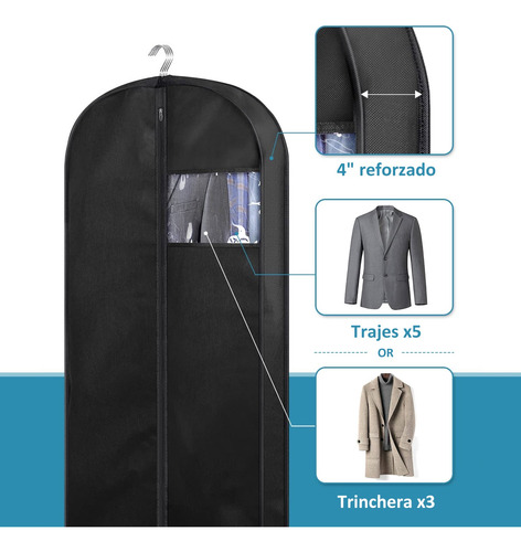Set De 3 Porta Trajes 60x110 Funda Vestido Saco Ropa Camisa