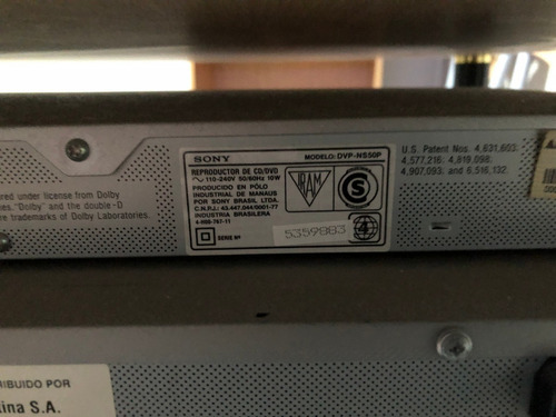 Dvd Sony Cd Dvd Player Dvp-ns50p Con Control Remoto Funciona
