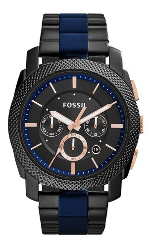 Reloj cronógrafo Fossil negro y azul para hombre FS5164/1fn