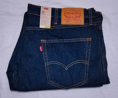 Jeans Levis Hombre 502 40/32 Azul Marino Elásticado Talla 54