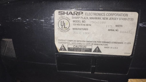 Imagen 2 de 2 de Televisor 21 , Marca Sharp