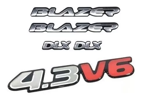 Emblemas Blazer Dlx 1996/2000 4.3 V6 Dourado/Preto