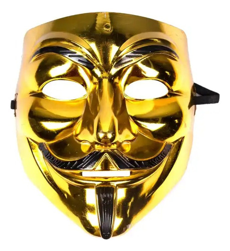 Máscara Anonymous V Venganza Hacker Vendetta Dorada And-01