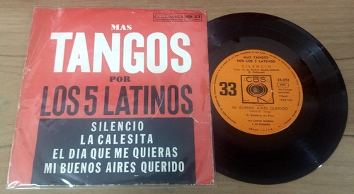 Los 5 Latinos Mas Tangos  Disco Vinilo Simple