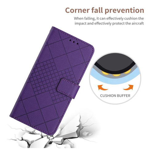 Funda Rhombic Grid Pu Para Tecno Camon 40 Pro 5g/tecno Spark 3