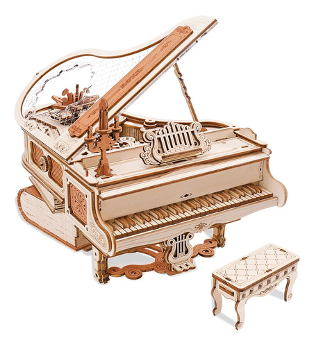 Kit De Maqueta De Caja De Música Mecánica Magic Piano Con Ro