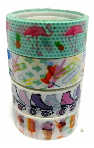 Washi Tape Soco X 4 Cintas Impresa Adhesiva Decorativas