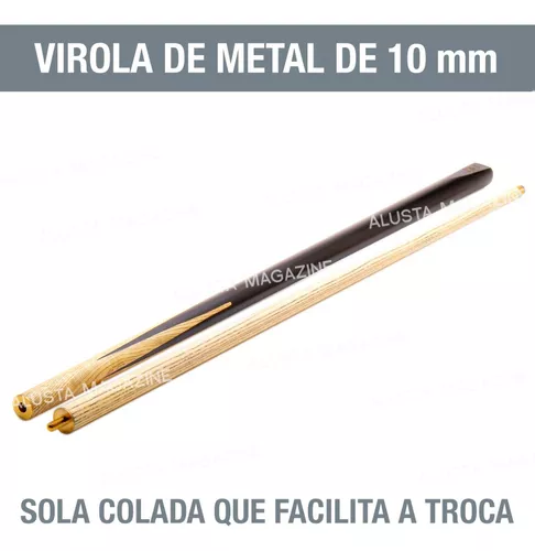 Taco Sinuca Bilhar Snooker Profissional Virola Metal+ Brinde