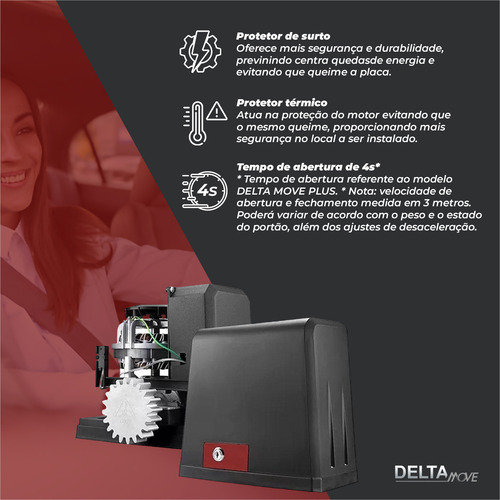 Motor Deslizante Turbo 4seg Bivolt Evnti-delta Dz 800