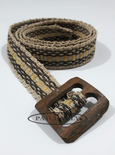 Imagen 4 de 5 de Cinto De Fibra Vegetal Shaguar Hebilla Palo Santo Wichi