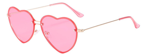 Przene Pink Heart Gafas De Sol Para Mujer Marco De Metal Mod