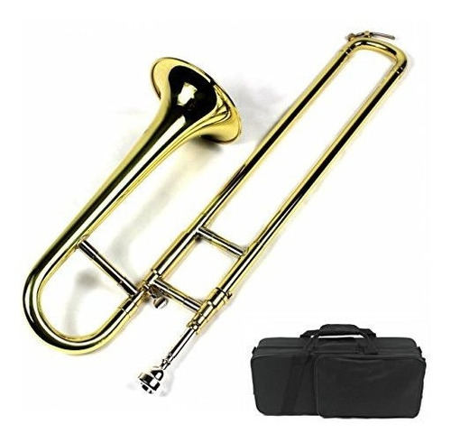 Marca New Bb Mini Trombon Wcaso Y Boquilla Oro Acabado Lacad