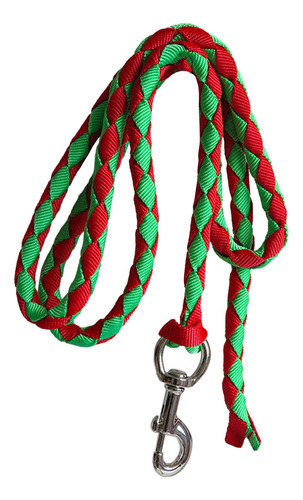 Cuerda De Plomo Para Caballos Con Clip 4 Metros Verde Rojo