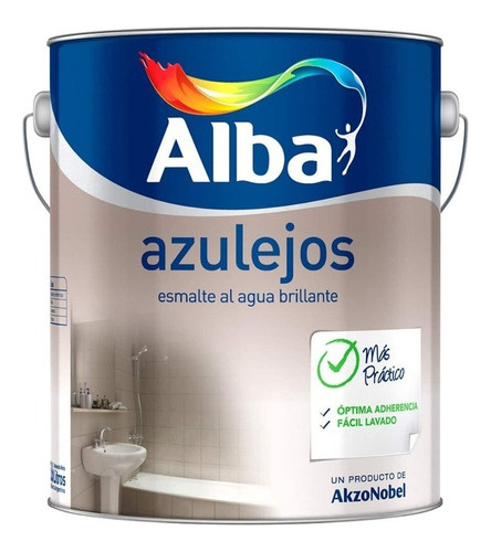 Esmalte Para Azulejos Alba X 3,6 Lts Al Agua Brillante Mm
