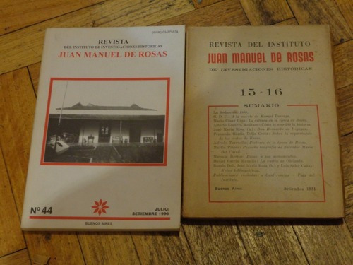 Lote 2 Revistas Del Instituto Juan Manuel De Rosas 15/1&-.