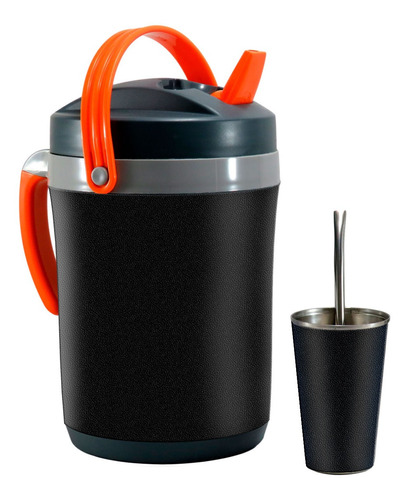 Set Terere Termo Vaso Bombilla, Negro