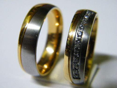 Anillo Elegante De Acero Para Bodas- Compromisos.