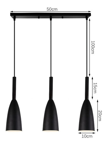 Lámpara De Techo Colgante Moderno Madera 3 Luces E27 Macaron