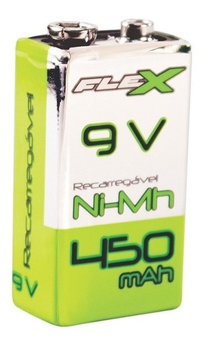 Bateria 9v Recarregável 450mah Flex Para Microfones Kit 04un