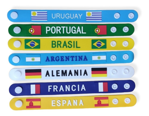 Pulsera Brazalete Mundial Futbol Euro Copa America Paises