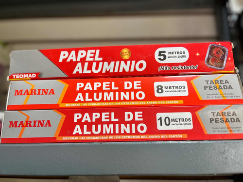 Papel Aluminio 5 Mts X 6 Unid