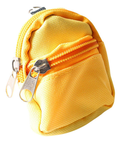 Mini Bolso De Muñeca Mochila Con Cremallera Amarillo