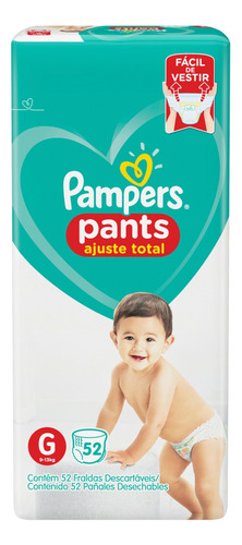 Fralda Pampers Pants Ajuste Total Hiper G 52 Unidades