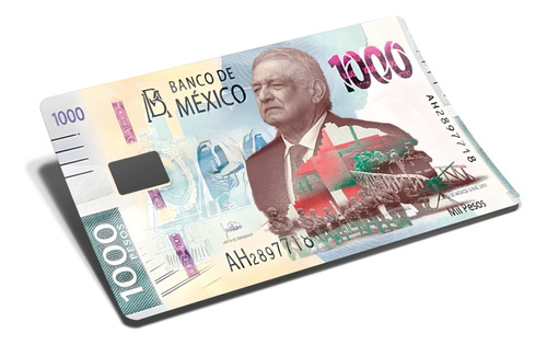 Amlo Billete Sticker P/tarjeta Bancaria Acabado Holográfico