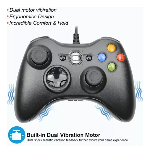 10pcs Control Alambrico Para Xbox 360 Y Pc Windows Gamepad