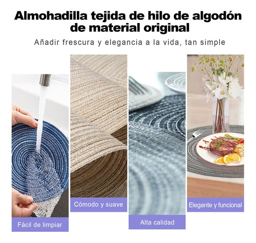 7 Manteles Individuales Redondos De Tejido De 15 Pulgadas,