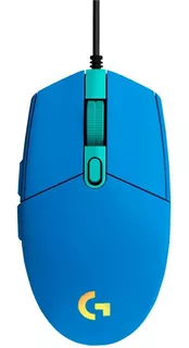 Mouse gamer de juego Alámbrico Logitech G Series Lightsync G203 azul