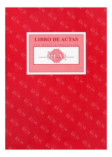 Libro De Actas Composición 200 Hojas Rem Color Rojo