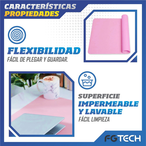 Mouse Pad Gamer 70x30 Antideslizante Bordes Cosidos Lavable