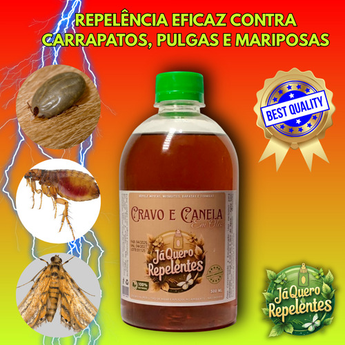 Óleo Cravo/canela Repelente Concentrado 1x500ml Rende 100 L