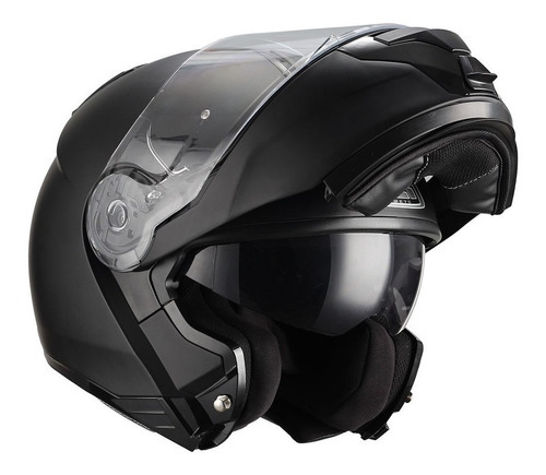 Capacete Articulado De Moto Preto Fosco Nzi Combi2