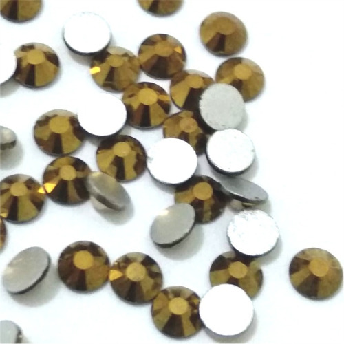 1.440 Cristais Swarovski, 4,8mm, Ss20 Dourado, Base Achatada