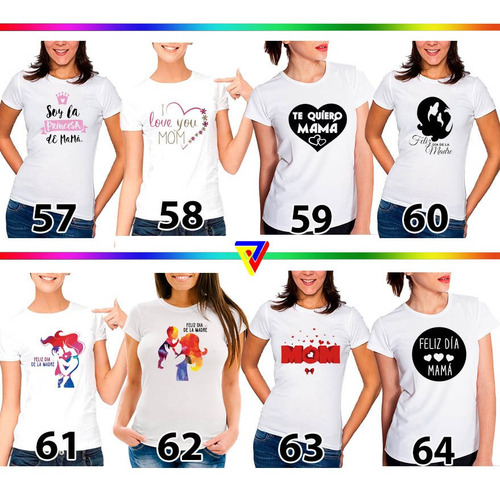 Imagen 9 de 9 de Franelas Día De La Madre Estampada Full Color