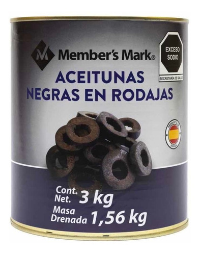 Aceitunas Negras En Rodajas 3 Kg