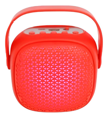 Mini Parlante Bluetooth Portátil Recargable Luces Led Fm Rojo