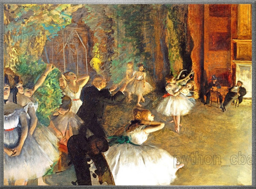 Cuadro El Ensayo Del Ballet En El Escenario - E. Degas  1874