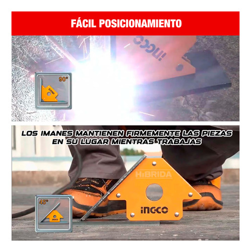 Casco Careta De Soldar + Escuadras Magnética Ingco +guantes