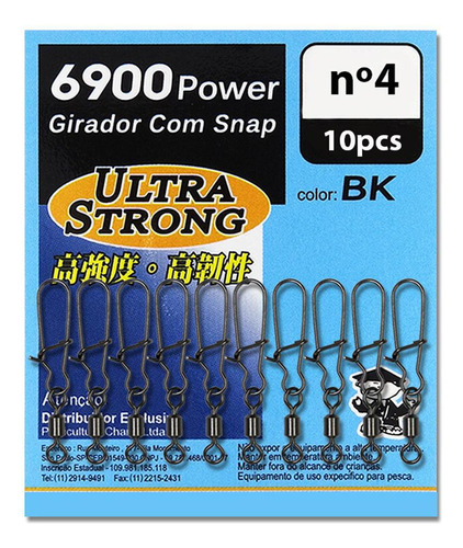 Girador Com Snap 6900 Reforçado Para Pesca V-fox