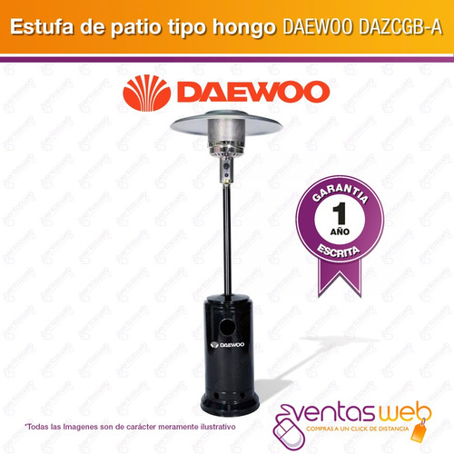 Imagen 2 de 4 de Calefactor Exterior Hongo Daewoo Infrarrojo 12000kcal Ruedas