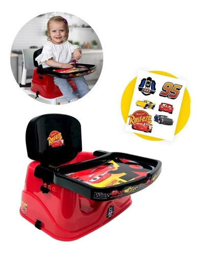 Silla De Comer Booster Disney Cars Con Cinturon Y Bandeja