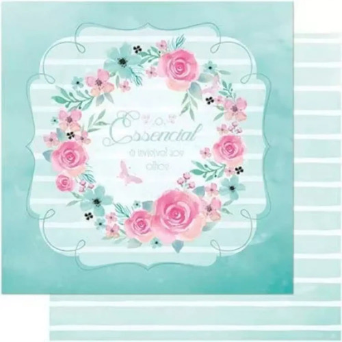 Papel Para Scrapbook Dupla Face - Guirlanda Floral Essencial