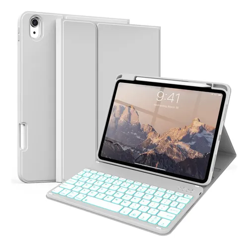iPadアクセサリー ken12 Capa Kenke Para Ipad 11/10ª Geração Com Teclado Cinza