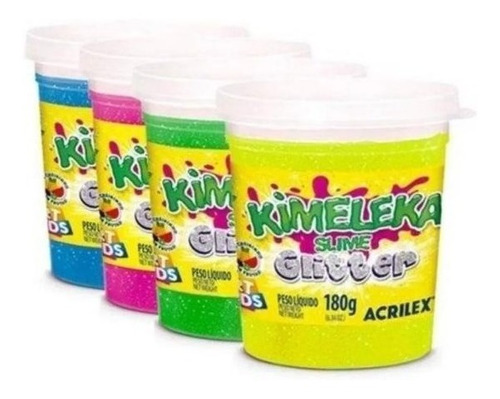 Slime Kimeleka Con Glitter 180 G X 3 Unidades Varios Colores